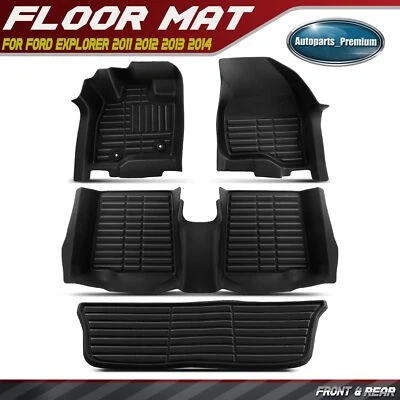 4 piezas alfombrillas delanteras y traseras forros para Ford Explorer 2011 2012 2013 2014 7 asientos Foto 1 de 4