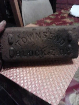 Antique Paving Paver Street Brick, Townsend Block ZO With 1906 Date Of Laydown. - Image 1 of 4