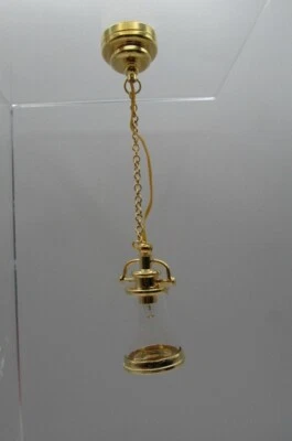 Linterna de techo de latón con batería LED miniatura para casa de muñecas HW34036 Foto 1 de 3