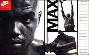 NIKE AIR FORCE MAX Buty do koszykówki Barkley Oryginalne 1993 Vintage Print Ad 2 szt. - Zdjęcie 1 z 1