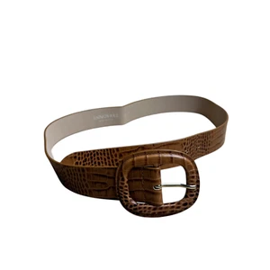 Innovare Brown Croc Embossed Wide Belt Genuine Leather Made in Italy L 105cm - Bild 1 von 9