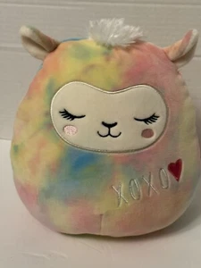 Squishmallows Leslie the Llama 2021 Valentines Day Kellytoy Plush 8" Tie Dye - Picture 1 of 7
