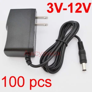 100pcs DC power supply 3V 5V 6V 9V 8V 10V 12V 500mA 1A adapter 5.5mm x 2.1mm US - Picture 1 of 24