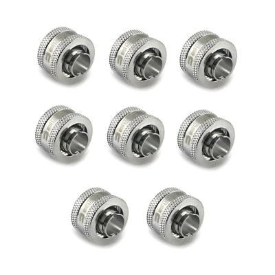 XSPC G1/4 to 3/8 ID 1/2 OD Compression Fitting V2 - Chrome (8 Pack) - Image 1 of 4