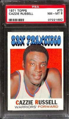 1971 TOPPS #73 Cazzie Russell PSA 8 NM-MT 07221692  - Image 1 of 3