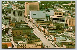 Postal cromada vista aérea del centro de Appleton College Avenue Wisconsin - Imagen 1 de 3