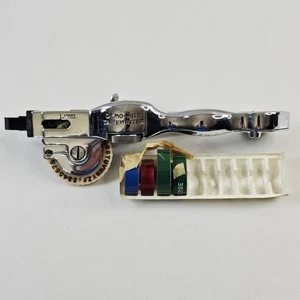 DYMO-MITE Tapewriter Chrome Hand Embossing Label Maker Vtg Works w/labels - Picture 1 of 16