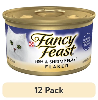(12 Pack)  Flaked Kitten Food, Wet Cat Food, Fish & Shrimp Feast - Image 1 of 4
