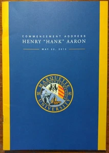 Startadresse ~ Henry "Hank" Aaron ~ Marquette University 2012 - Bild 1 von 7