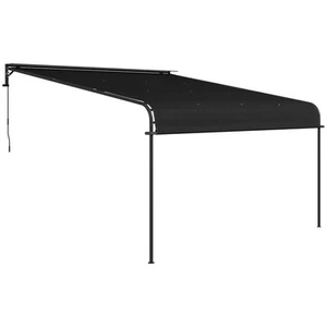 Outsunny Pergola Addossata 3x4 m con Tettoia Retrattile e Manovella Grigio Scuro - Bild 1 von 10