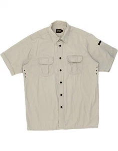 PEPE JEANS Mens Short Sleeve Shirt XL Grey Cotton BM01 - Picture 1 of 3