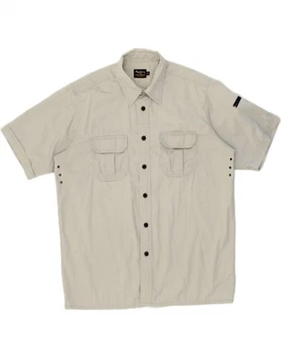 PEPE JEANS Mens Short Sleeve Shirt XL Grey Cotton BM01 - Image 1 of 3