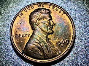 1969 D Lincoln Memorial Penny Doubled Die Obverse DDO Error Cent BEAUTIFUL Red💥 - Picture 1 of 9