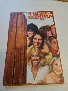 Three's Company Rustic-looking Metal Sign 8x12 - Picture 1 of 9