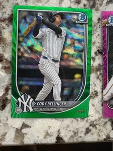 2025 BOWMAN CHROME GREEN WAVE REFRACTOR CARD 19/99 NY YANKEES CODY BELLINGER #78 - Picture 1 of 1