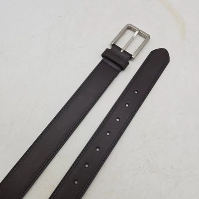 Structure Belt Brown Leather Dress Mens 36 Nickel Buckle NWOT - Image 1 of 4