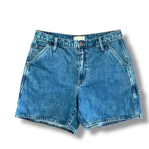 Madewell Medium Blue Wash High Rise Cargo Mom Jeansshorts Größe 30 - Bild 1 von 6