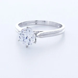 1.5CT Lab-Created Diamond D/VVS1 Round Cut 14K Gold Prong Classic Solitaire Ring - Picture 1 of 3