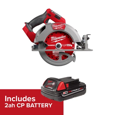 Sierra circular Milwaukee 2834-20 M18 combustible 7-1/4 pulgadas + batería 2ah CP Foto 1 de 4