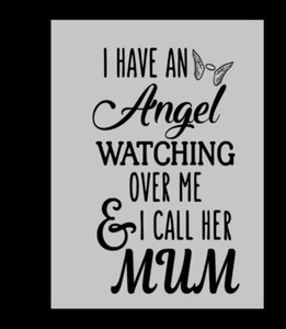 Vinyl Decal Sticker Wine bottle diy i have an angel watching over me MUM DAD ETC - Picture 1 of 3