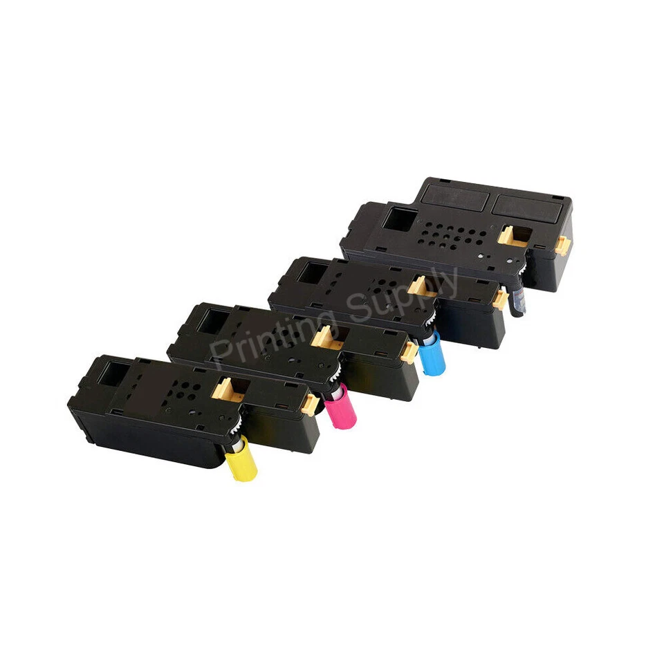 Paquete de 4 tóner negro cian amarillo magenta para Dell 1660 C1660dn C1660dnw C1660W/cnw Foto 1 de 1