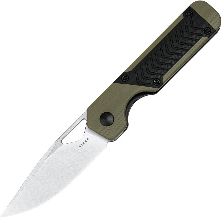 Kizer Cutlery Mini Militaw Green & Black G10 Folding Nitro-V Knife V3634SA6