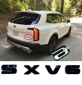 NEW 2020-2022 Kia Telluride SX V6 Emblem Nameplate Fit 86313-S9060 Gloss Black - Foto 1 di 4