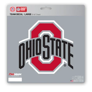 Fanmats NCAA Ohio State Buckeyes Decal Large 8"X8" Auto Truck RV Cooler Luggage - Picture 1 of 2