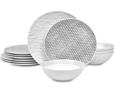 Noritake Hammock 12-Pc Porcelain Dinnerware Set, Grey - Image 1 of 4