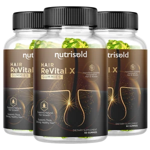 Hair ReVital X Supports Natural Hair Growth 3 Bottles 180 Gummies - Picture 1 of 4