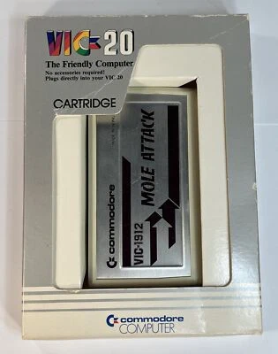 VIC-20 Commodore Mole Attack Game Cartridge W/ Original Box - VIC-1912 Working - Image 1 of 4