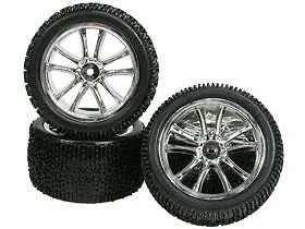 3Racing 5 Spoke Tire and Rim Set for Lazer ZX-05 (4pcs)- Silver - Image 1 of 1