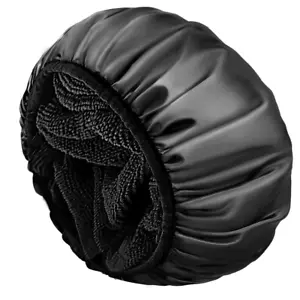 Aquior Shower Cap,Terry Lined Shower Cap for Women Reusable, Triple Layer - Picture 1 of 12