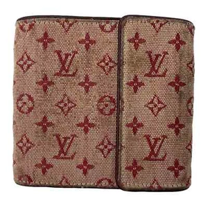Cartera compacta LOUIS VUITTON monograma mini lin rojo cereza - Imagen 1 de 11