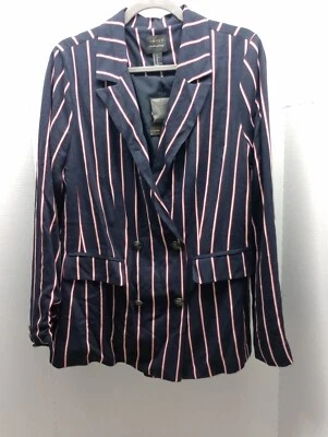 Chaqueta de Carrera Forever 21 XL Roja/Azul Forrada a Rayas Ligera Nueva con Etiquetas Foto 1 de 4