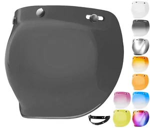 Casco Cara Abierta Visera de Burbujas Vintage Retro 3/4 Cascos Protector Facial 3-Snap - Imagen 1 de 24