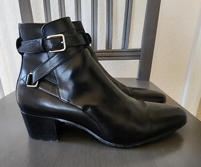 Botas Saint Laurent Blake Jodhpur Cuero Negro Correa al Tobillo Talla EU 36.5 US 6 Foto 1 de 4