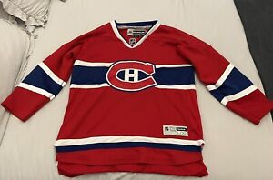 Reebok Montreal Canadiens NHL Hockey Jersey Sewn Red Size Youth Large/XL NWOT