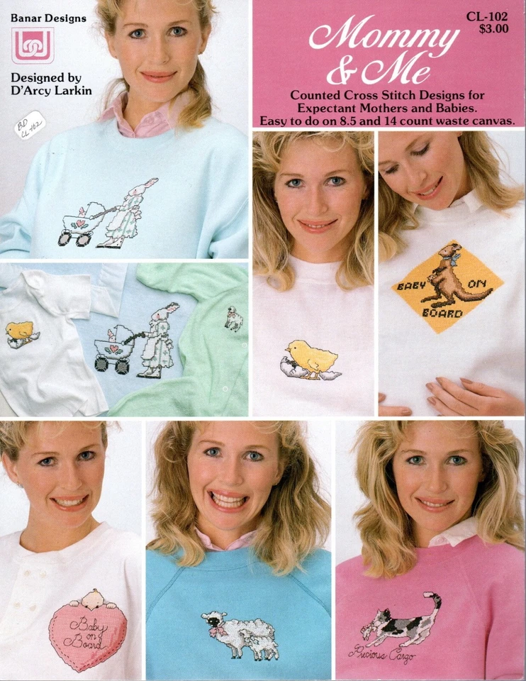 Banar Designs CL-102 MOMMY & ME X-Stitch Waste Canvas Pattern Leaflet - Image 1 of 1
