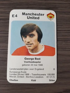 1968 GEORGE BEST MANCHESTER UNITED RAAF EUROPA CUP QUARTETT CARD N-IRELAND RARE - Picture 1 of 10