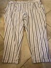 Calvin Klein Polyester Blend Black White Striped Cuffed Lined Pants 22W