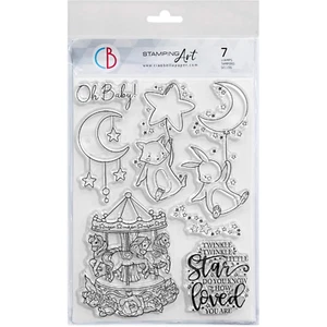 Ciao Bella Tiny World "6 x 8" Clear Stamp Set Lullaby's Carousel Baby Scrapbook - Picture 1 of 1