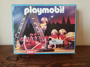 Vintage Playmobil fireman jump rescue team w/ air cushion 3881 - Picture 1 of 10