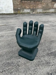 Dark Green Left HAND SHAPED CHAIR 32" tall adult 70's Retro iCarly NEW - Picture 1 of 10