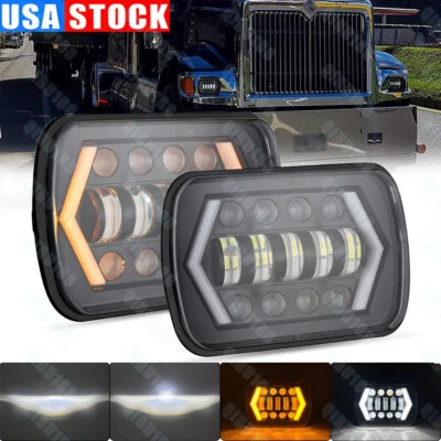 For International Harvester 9900 4700 4800 4900 8100 5x7 7x6" Led headlight Turn - Image 1 of 4