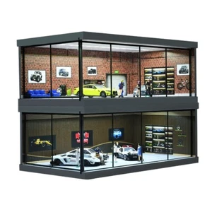 1/64 Diorama Car Garage Model LED Lighting Car Showroom Model Display Case Model - Picture 1 of 31