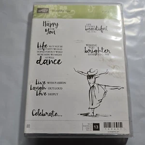 Stampin' Up! Beautiful You Set 1 of 2 Stamp Dance Live Laugh Love TRACKED - Foto 1 di 3