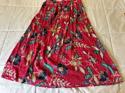 VTG Y2k Jaclyn Smith Cottagcore Floral Midi Maxi Rayon Skirt Sz Med Boho Hippie - Image 1 of 4