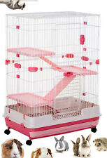 Large 4-Level Rabbit Cage Indoor Small Animal Hutch Ferret House Habitat Wheels