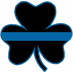 3" Delgado Trébol Línea Azul Policía Aplicación de la Ley Irlandés Trébol de la Suerte Pegatina v2 - Imagen 1 de 1